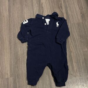 Ralph Lauren Double RL Navy Kids Footie
